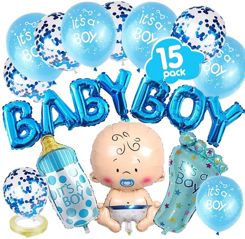 Lovely Boy Girl Doll Foil Balloons Baby Shower Baby Announcement Party Decor 