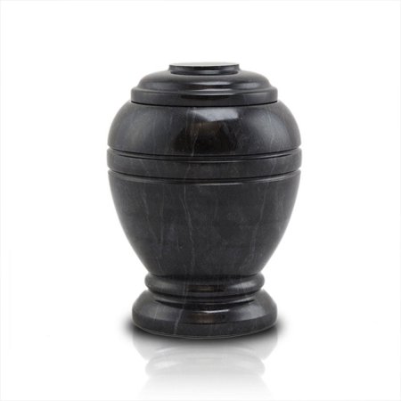 Faux Marble Urn - Marble Cremation Urn - Extra Small 20 Pounds - Midnight Black Midnight - Engraving Sold Separately