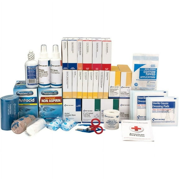 First Aid Only, FAO90623, 3-Shelf First Aid Refill with Medications - ANSI Compliant, 1 Each, White,Blue