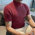 thumbnail image 6 of INCERUN Men's Short Sleeve Turtle Neck Solid Color Shirts Summer Bottoming Tee Tops, 6 of 10