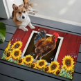 thumbnail image 3 of Chicken Sunflowers Entryway Rug 2'x3'&nbsp; Non Slip Front Door Mats, Country Farm Animal Red Wooden Grain Entrance Rugs Indoor Outdoor Carpet, Washable Floor Mats Small Area Rug for Bedroom Kitchen, 3 of 8