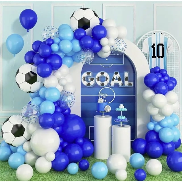 Kit Balloon Arch con temática de fútbol, 99 unidades, con globos de aluminio