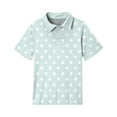 thumbnail image 5 of Lumtrix Short Sleeve Girls Tops 2025 Boho Polka Dot Cute V Neck Interlock Polo Shirts for 3-14 Years Light Blue 160, 5 of 5
