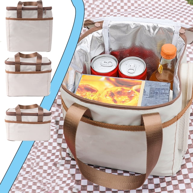 Bolsa de picnic aislante con forro de papel de aluminio - Caja frigorífica de gran capacidad para almuerzo, playa y actividades al aire libre