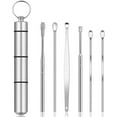 thumbnail image 1 of Ear Wax Removal Kit, Ear Pick Tools Earwax Removal 6-in-1 Ear Cleansing Tool Set Stainless Steel Ear Curette Ear Wax Remover Tool With Keychain Box (s, 1 of 5