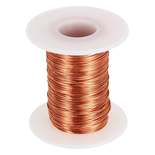 Uxcell Alambre Magnético 24 AWG, Alambre de Cobre Esmaltado de 24 Calibres, Alambre de Bobina Magnética de 4 oz para Transformador, Motor, Eléctrico, 155C(311F)