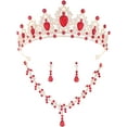 thumbnail image 2 of Tiaras and Crowns Jewelry Set for Women Tiaras Earrings and Necklace for Wedding Rhinestone Crystal Bridal Jewelry Sets for Costume Birthday Party Prom Gifts, 2 of 6
