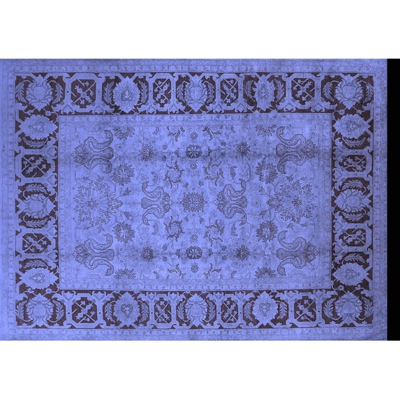 Ahgly Company Indoor Rectangle Oriental Blue Traditional Area Rugs, 8' x 10'