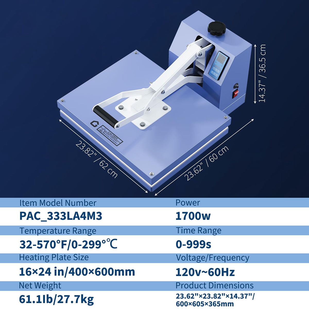 Danolapsi Heat Press 16"x24", Heat Press Machine, Even Heating Technology, Large Operating Panel, Industrial Digital Heat Transfer Machine Sublimation for T-Shirts, Clothes, Canvas Bags