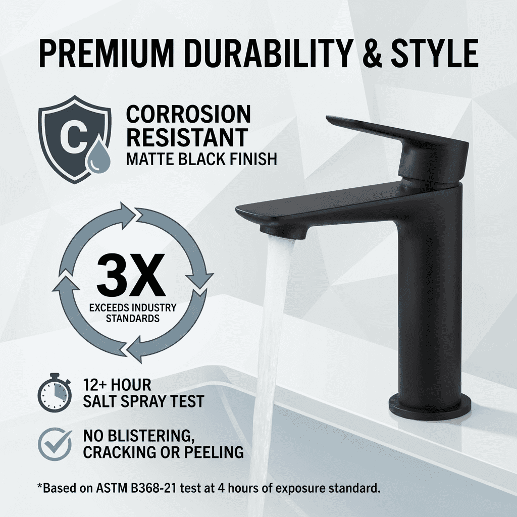 Mango Tile SUS304 Stainless Steel Black Bathroom Sink Faucet