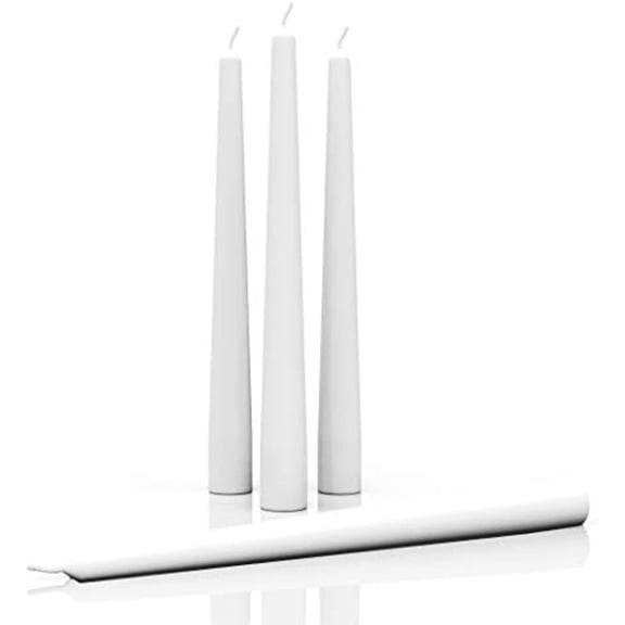 CANDWAX 12 inch Taper Candles Set of 4 - Dripless and Smokeless Candle Unscented - Slow Burning Candle Sticks – White Candle Taper