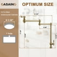 thumbnail image 2 of CASAINC Vintage Deck Mount Pot Filler Kitchen Faucet, with Folding Stretchable Double Joint Swing Arms in Brass Brushed Gold, 2 of 4