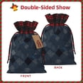 thumbnail image 4 of Color Matching Linen Bundle Mouth Gift Bag Can Be Used For Daily Small Items Argyle Plaid Darkslateblue_1 Small, 4 of 8