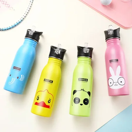 

1pc 10oz Cartoon Animal Portable Water Bottle Outdoor Travel Sport Running Water Bottle Vacuum Flask/Vacuum Cup