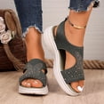 thumbnail image 6 of Women's Sandals Knit Platform Wedge Sandals, Sparkly Open Toe Comfort Slingback Shoes,Casual Summer Sport Sandals Outdoor Beach Walking Shoes for Women, 6 of 10