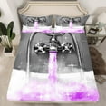 thumbnail image 2 of Erosebridal Glitter Showerhead Sheet Set Twin,Dreamy Princess Bedding Sets Twin Size,Purple Grey Twin Sheet Sets,Lightweight Bling Bedroom Decoration,3pcs, 2 of 7