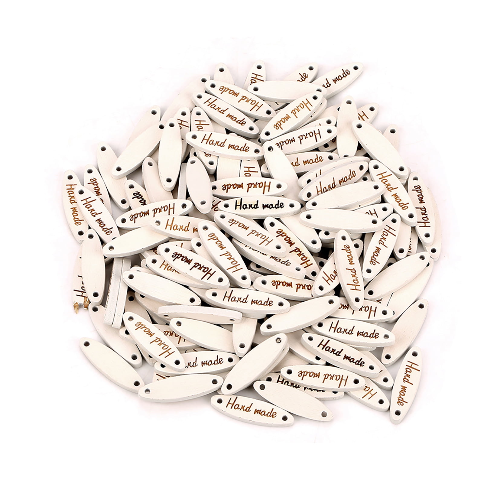 10 Lot De 20 Faite à La Main Tag Label Boutons En Bois Ovale