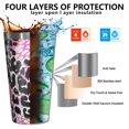 thumbnail image 3 of 16oz Tumblers Pink Leopard Pattern Stainless Steel Vacuum Insulated Double Wall Travel Tumbler Cups Mug with Lid and Straw,Cleaning Brush for Coffee,Tea, 3 of 4