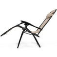 thumbnail image 6 of Gymax 3PC Zero Gravity Reclining Lounge Chairs Pillows Table Portable Folding Beige, 6 of 10
