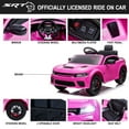 thumbnail image 5 of 12V Ride On Car,  Dodge Charger Powered Electric Car with Battery Powered, Bluetooth, Remote Control, LED Light, Ride On Toy for Ages 3+ Kids, Pink, 5 of 10