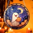 thumbnail image 5 of Halloween Stained Glass Suncatcher, Cute Ghost Pumpkin Window Hanging Decoration, Acrylic Window Hanging Fall Ornaments, for Kitchen Room Garden Office Halloween Decor Housewarming Gift Supplies, 5 of 5
