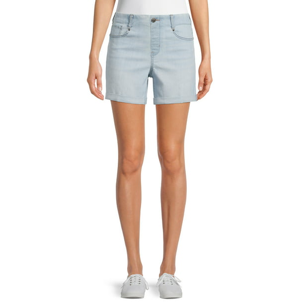Time and Tru Women's Pull-On Denim Shorts - Walmart.com