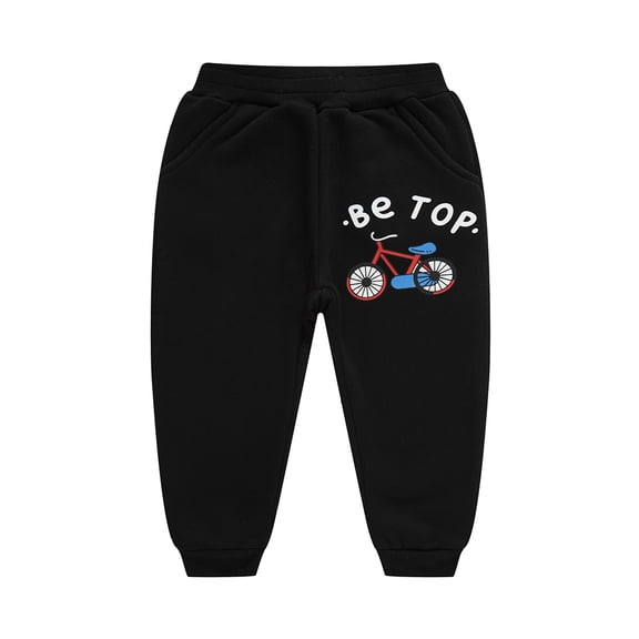 WOLLED Toddler Kids Spring Sweatpants for Boys,Soft Cartoon Trousers Casual Pants Winter Cotton Jogger Baby Fleece Jogger Excavators Pants Sweatpants for 1-10 Years Old