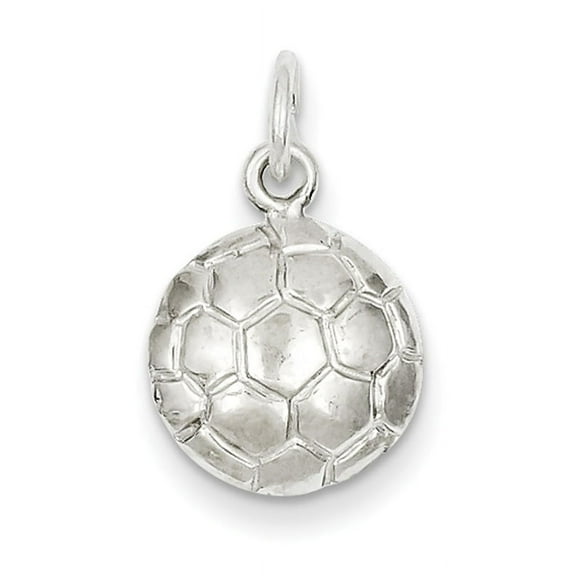 925 Sterling Silver Solid Polished Soccerball Charm 15x12mm Wide Pendant Necklace for Women