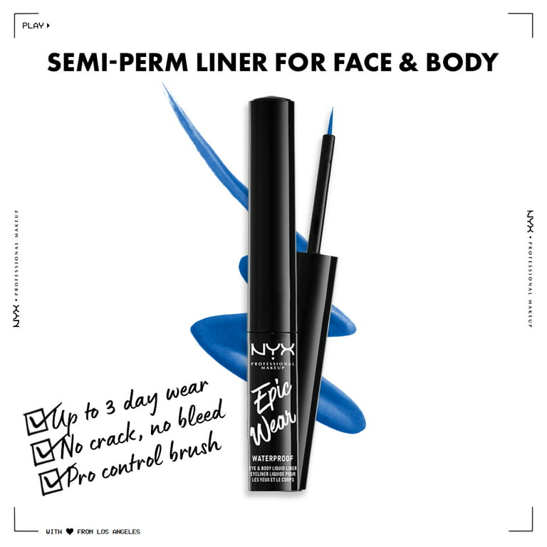 Liner, Makeup NYX Sapphire Waterproof Liquid Professional Liquid Eyeliner, Epic Long-Lasting Wear