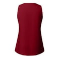 thumbnail image 5 of Prolriy Tank Tops for Women 2024 Women V Neck Sleeveless Solid Chiffon Casual Loose Tank Top Flowy Summer Top Womens Summer Tops Red XXXXXL, 5 of 7