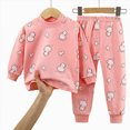 thumbnail image 4 of NOLDARES Baby Kids Toddler Girl Cute 2 Piece Fall Clothes Long Sleeve Round Neck Top and Cozy Joggers Outfits Clothing(Pink,1-2 Y), 4 of 4