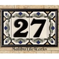 thumbnail image 5 of House Numbers Address Tiles Framed Set Custom Address Tiles Sign Hand Glazed Ceramic - Cottage Style, Hex-Flowers, 5 of 21