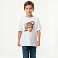 thumbnail image 2 of Boys Graphic T-Shirt Wild Tiger Animals Art Kids Tees 100% Cotton Short Sleeve Tops Ages 4-13Y, 2 of 4