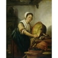 thumbnail image 2 of Abraham Van Strij 12x14 Black Ornate Wood Framed Double Matted Museum Art Print Titled: The Caldron Scrubber (1808 - 1810), 2 of 5