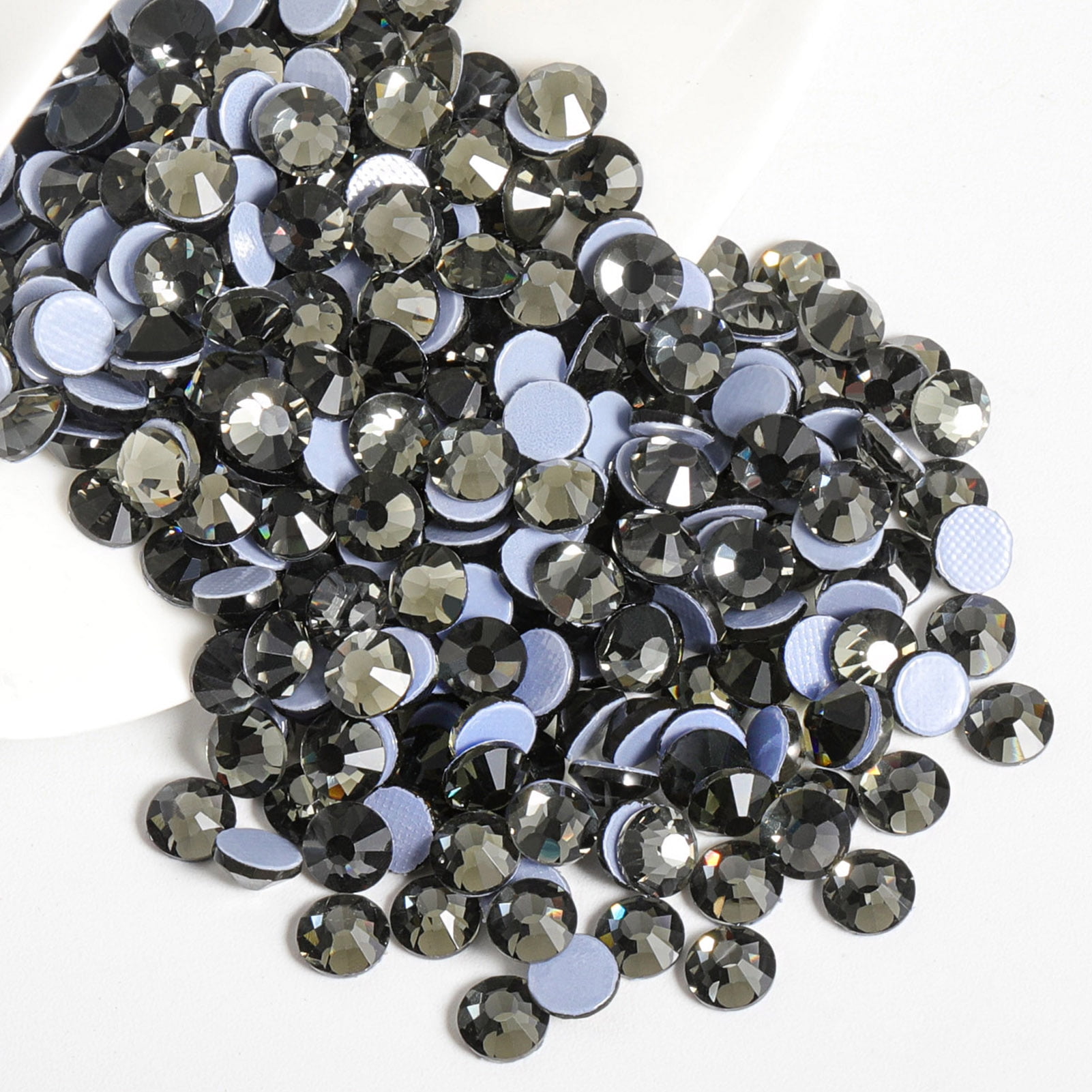  Beadsland Hotfix Rhinestones, 288pcs Flatback Crystal  Rhinestones for Crafts Clothes DIY Decoration, Black Diamond,SS30,6.3-6.5mm