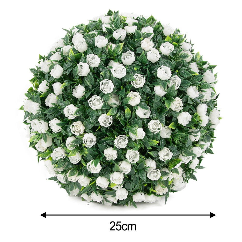 FANJIE Artificial Rose Flower Balls Topiary Hanging Garden Basket Plant
