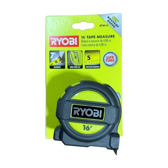 16 ft. Tape Measure with Overmold and Wireform Belt Clip