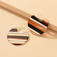 thumbnail image 4 of Bijoux en Liquidation Mode Femme Boucles d'Oreilles Rondes à Rayures Patchwork Multicolores, 4 of 9