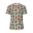 thumbnail image 5 of Wukai Hand Drawn Strawberry Print Men's Short-Sleeved Mesh T-Shirt,Quick-Dry Short Sleeve Workout T-Shirt-Small, 5 of 8
