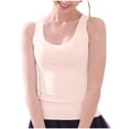 thumbnail image 3 of SCSAlgin Women's Ice Silk Seamless Vest Basic Sleeveless O Neck Racer Tank Thin Shirt Yoga Vest Undershirt, 3 of 6