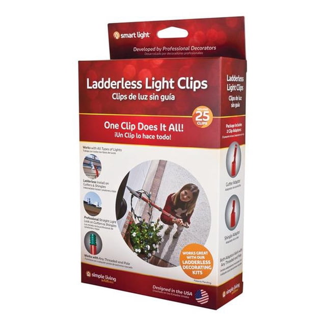 Simple Living 9467689 25 Count Light Hanger Clips White - Plastic