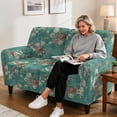 thumbnail image 4 of SCRAWLGOD Floral Print Lazy Boy Recliner Cover Anti Slip 6 Piece Reclining Loveseat Slipcover Stretch Washable Recliner Slipcover with Pockets, 4 of 8