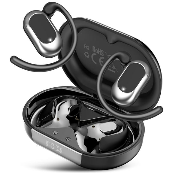 Wireless Earbuds, Open Ear Headphones with ENC Noise Canceling Mic, OWS Hanging Earphones with IPX7 Waterproof , Sports Bluetooth Headphones Lightweight Design Fit Sports, Workout, Running