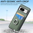 thumbnail image 2 of Carbon Fiber Patterned Case for Google Pixel 8, Wallet case with [360°Rotation Ring Kickstand] Credit Card Holder,PU Leather Shockproof Cover Women Men for Google Pixel 8, Green, 2 of 8