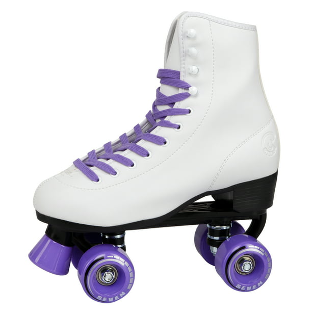 C7skates Soft Faux Leather Quad Roller Skates (Purple, Women's 7 ...