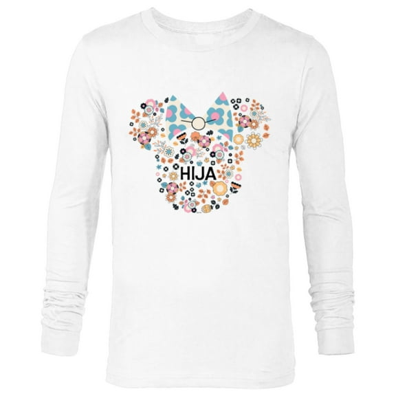Disney Minnie Mouse Hija Icon Flowers Spanish Family Trip- Long Sleeve T-Shirt for Men - Customized-White