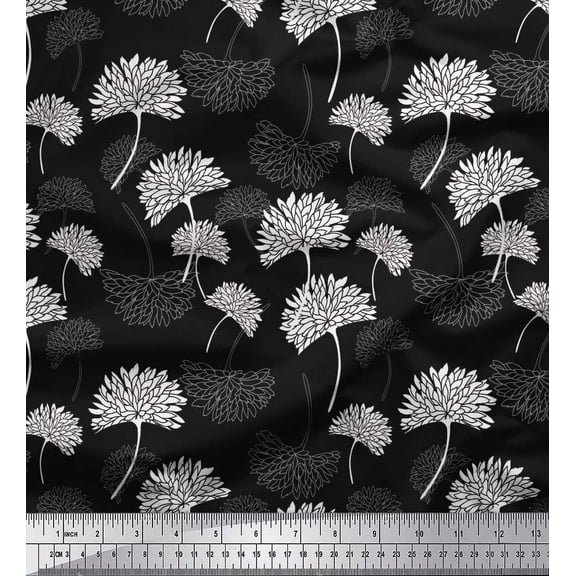 Soimoi Cotton Duck Fabric Flower Artistic Fabric Prints by Yard 42 Inch Wide