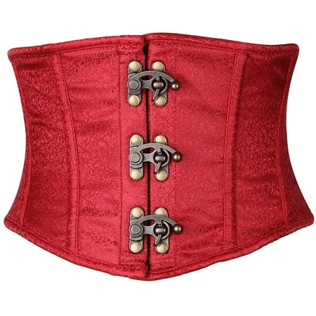 

Top Drawer Wine Brocade Steel Boned Mini Cincher With Clasps