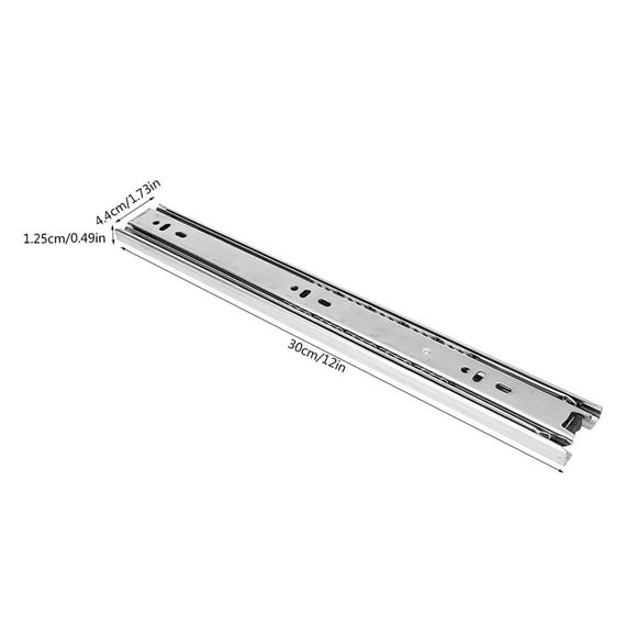2 Pcs Drawer Slide Side Mount Full Extension Drawer Rails Cabinet Locking Rail Tool Box Runner 12in 3 Sections Ball Bearing Flexible Drawer Runners File Sliding Rail Kitchen Slider
