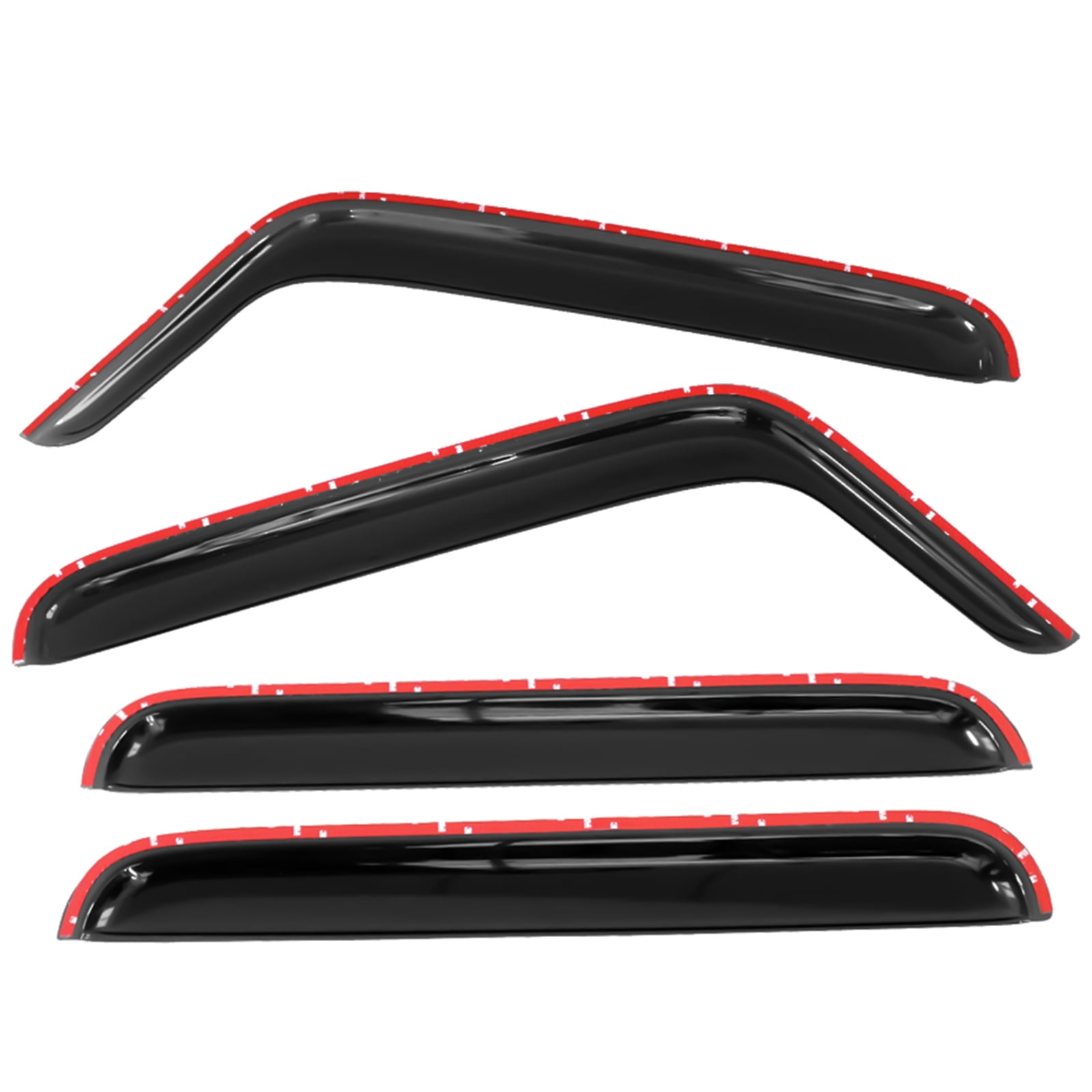 Ikon Motorsports Window Visor Compatible with 2007-2023 Jeep Wrangler 4-Door & 2020-2023 Jeep Gladiator 4-Door Acrylic Vent Windshield Deflector Rain Guard 4Pc Set Outside Mount